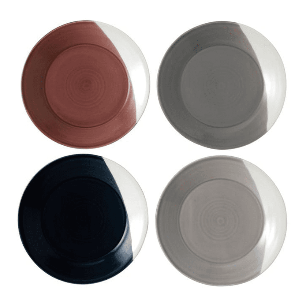 Bowls of Plenty Set of 4 plates, 23cm, brown/grey
