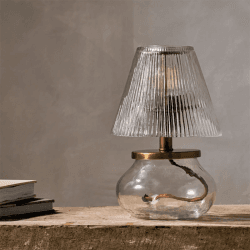 Image showing the Dimalai Recycled Glass Table Lamp, H27cm, Clear product.