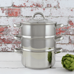 Image showing the 3 Tier Steamer Set, 20cm, Stainless Steel product.