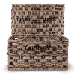 Image showing the Light and dark laundry chest, 42 x 79 x 48cm, Rattan product.