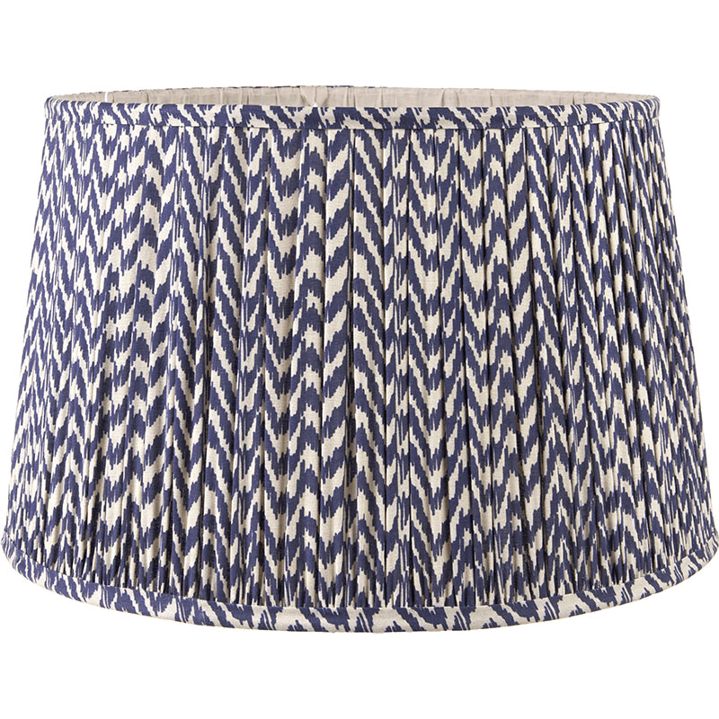 Vienna Chevron Pleated Lampshade, 30cm, Blue