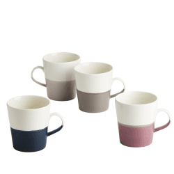 Image showing the Coffee Studio Set of 4 grande mugs, 560ml, White/Grey product.