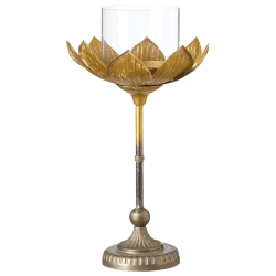 Image showing the Lotus Candle holder, H60 x L28 x W28cm, gold product.