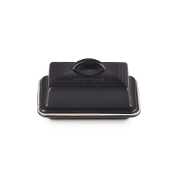 Image showing the Stoneware Butter dish, 17 x 13 x 9cm, satin black product.
