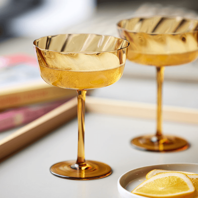 Vienna Set of 4 Champagne Bowls, 300ml, Amber
