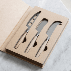 Image showing the Set of 3 Cheese Knives, Oak product.