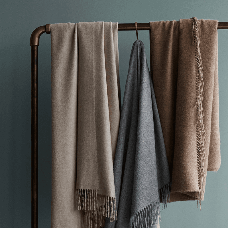 Luxury Plaid Throw, H200cm x W130cm, Dark Grey