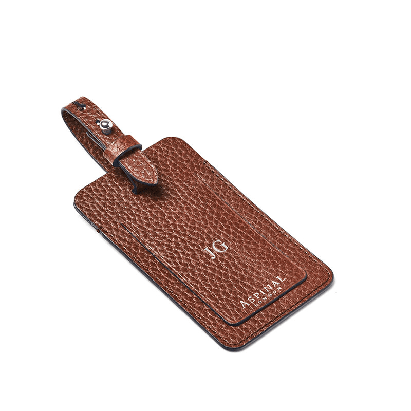 Luggage Tag, H11.5 x W6.5cm, Tobacco Pebble