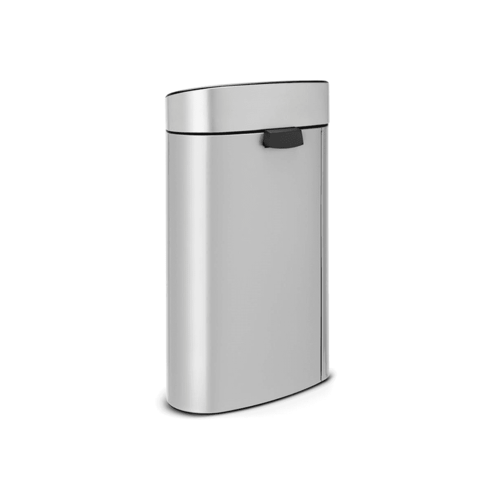 Plastic bucket touch bin, 40 litre, Metallic Grey