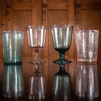 Image showing the Recycled Set of 6 Wine Glasses, 250ml, Old Rose product.
