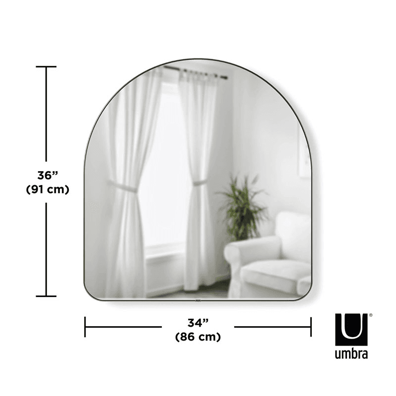 Hubba Arched Mirror, 87 x 92cm, Titanium