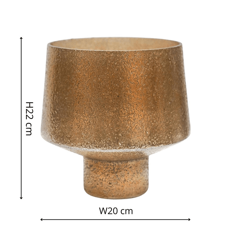Opulent Curved  Planter, D20cm, Gold