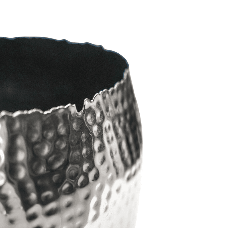 Hammered Bowl planter, H21 x W30 x D30cm, Nickel