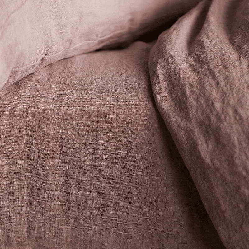Linen Fitted Sheet, King, Vintage Rose
