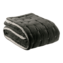 Image showing the Elise Velvet Bed cover, 240 x 260cm, Grey product.