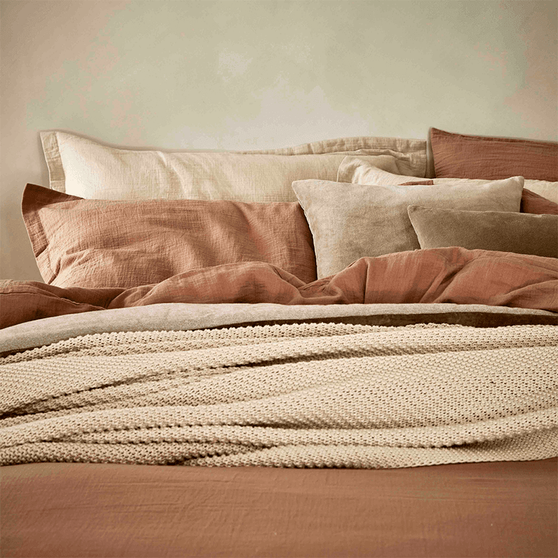 Organic Retreat Duvet Set, King, Clay