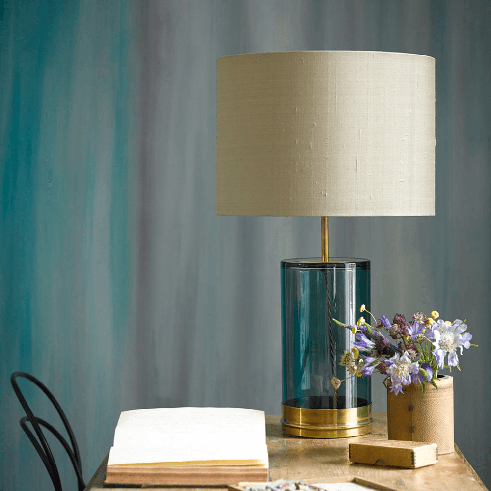 Wisteria Table lamp - base only, H39 x W15cm, Brass And Green Glass