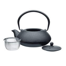 Image showing the Cast Iron Infuser Teapot, 5 Cup, Black product.
