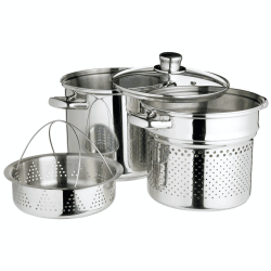Image showing the World of Flavours - Italian Pasta pot, Dia20cm - 4L, Stainless Steel product.