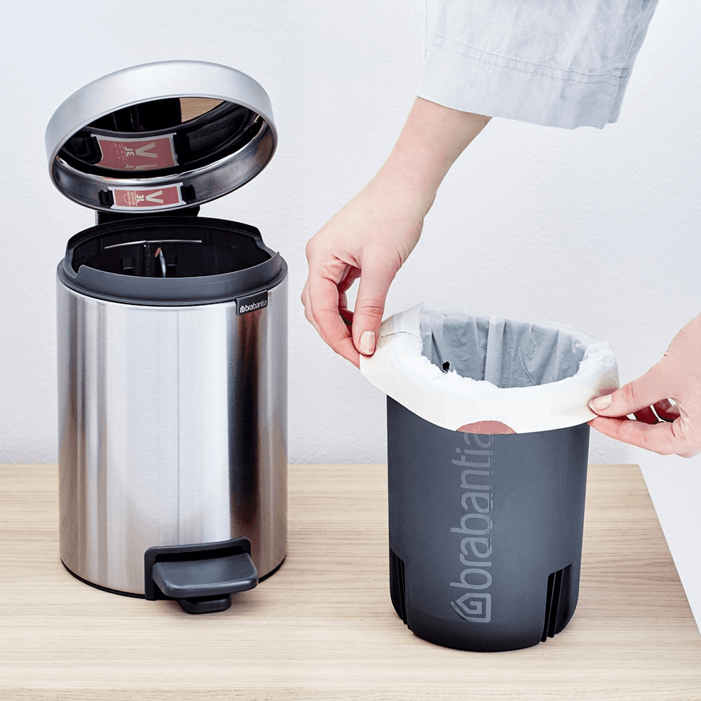 newIcon Pedal bin, 3 litre, Matt Steel