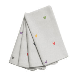 Image showing the Multicoloured Hearts Napkins (Set of 4) product.