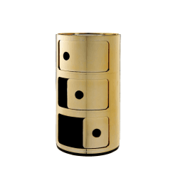 Image showing the Componibili, 3 Door Cabinet, Gold, Gold product.