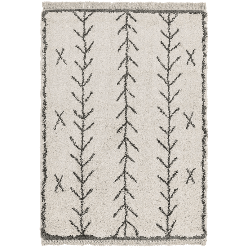 Rocco berber style rug, 120 x 170cm, Grey & Cream