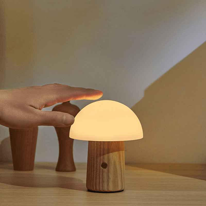 Alice Mushroom Lamp, H13cm, White Ash