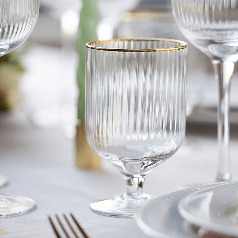 Palermo Set of 4 Wine Glasses, 300ml, Gold