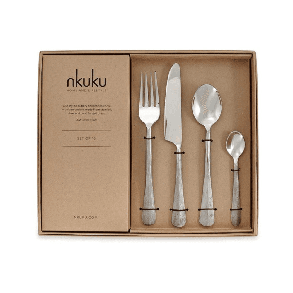 Osko 16 piece cutlery set, Brushed Silver