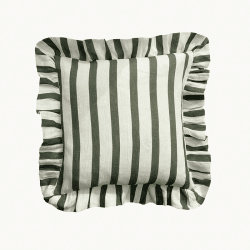 Image showing the Stripe Cushion Cover, 45 x 45 cm, Olive & Ivory product.