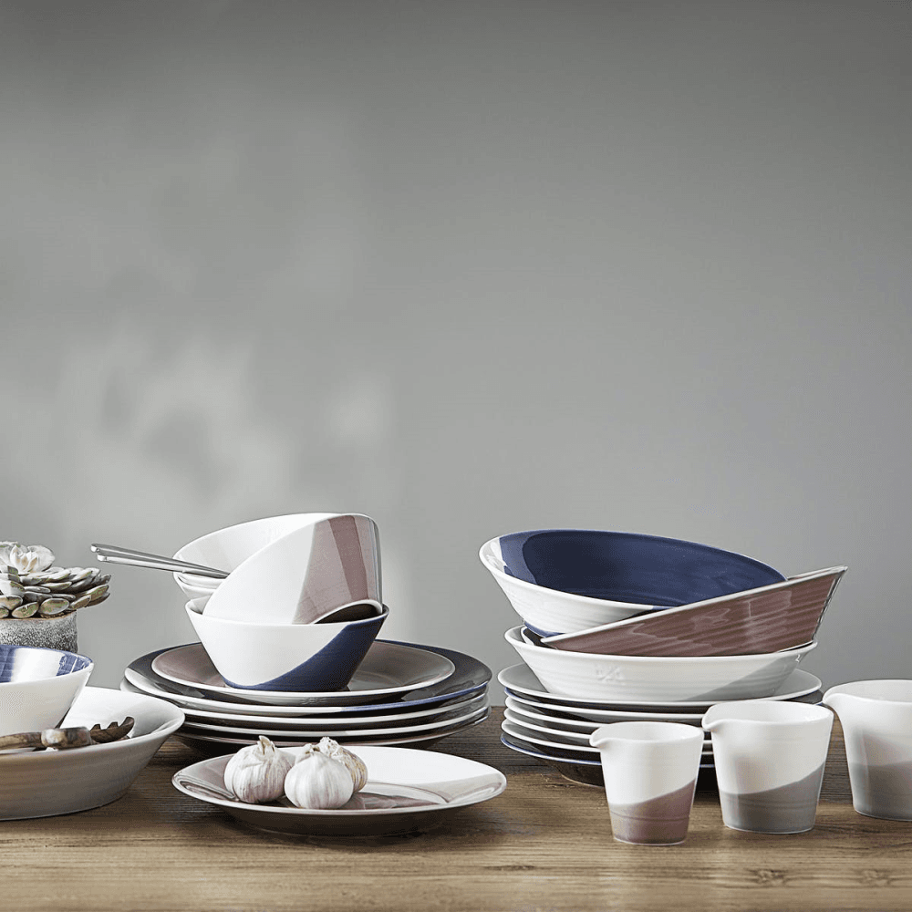 Bowls of Plenty Set of 4 plates, 28cm, brown/grey
