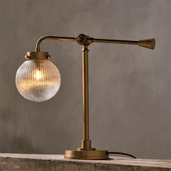 Image showing the Sengol Recycled Glass Desk Lamp, H51cm, Antique Brass product.