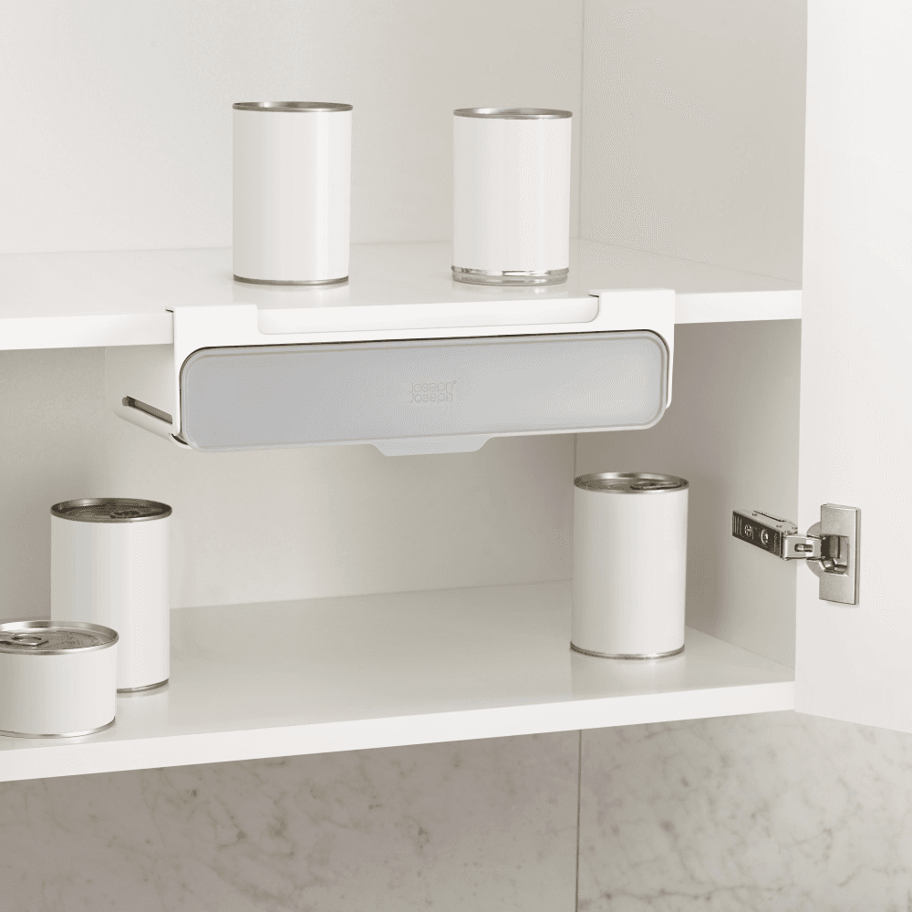 CupboardStore Spice rack, H9.5 x W32 x D13.5cm, Dark Grey/ Grey