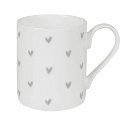 Image showing the Grey Hearts Mug, 275ml product.