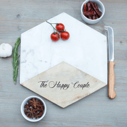 Image showing the "The Happy Couple" Engraved Marble Platter product.