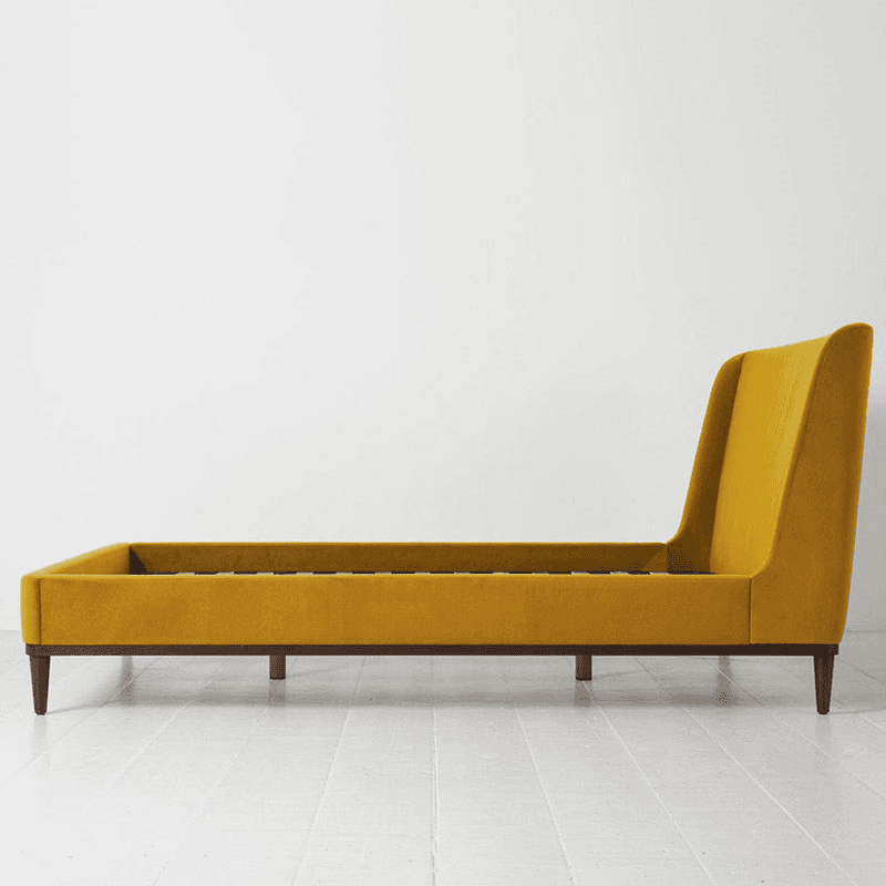 Bed 02 Velvet King Size Frame, Mustard