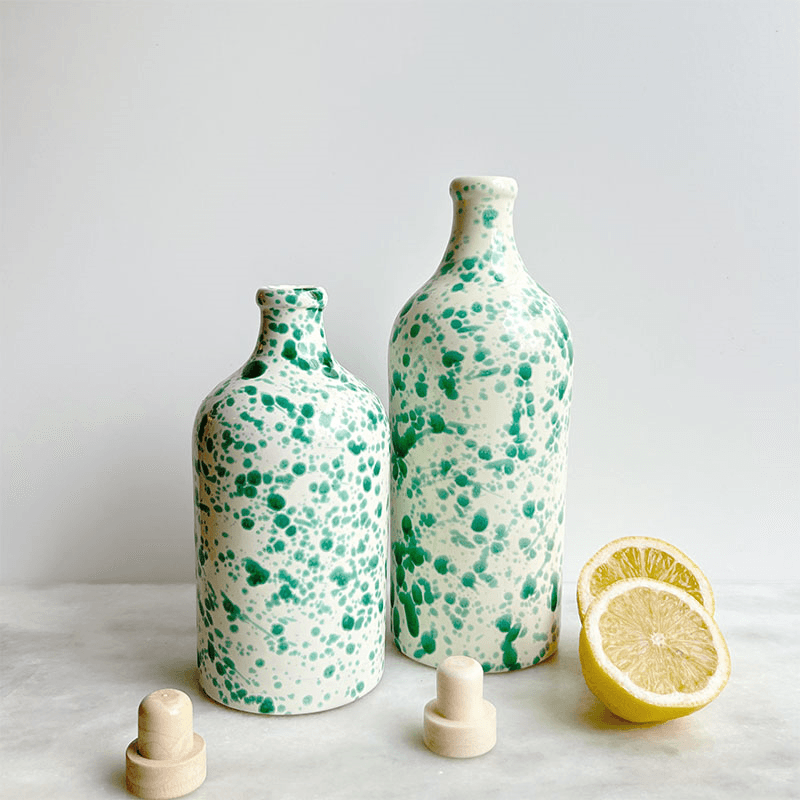 Splatter Ceramic Bottle, 750ml, Pistachio