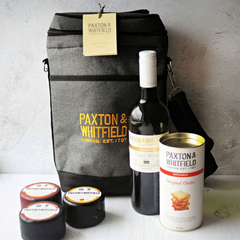Cheese & Wine Cool Bag, Grey