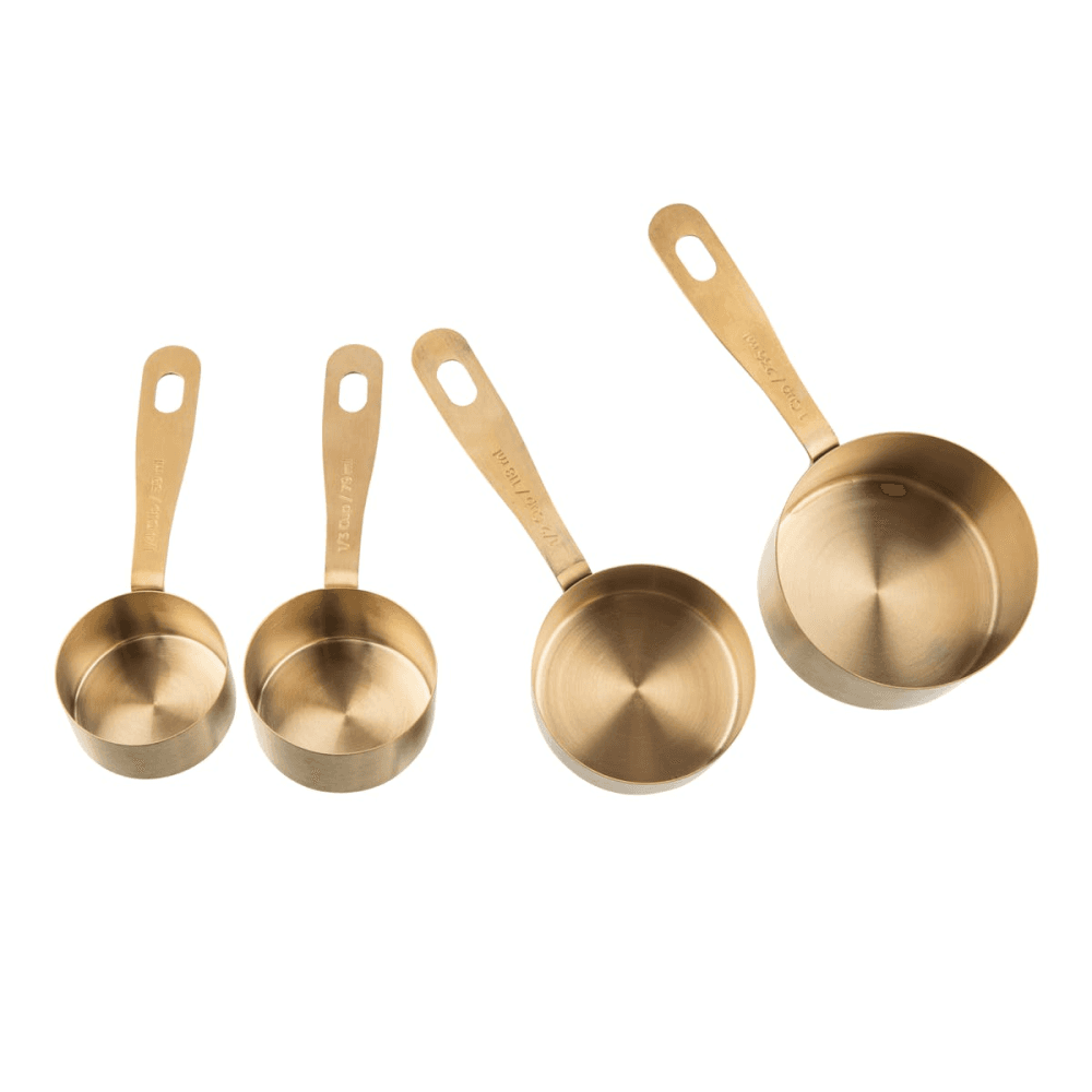 Set of 4 measuring cups, Brass