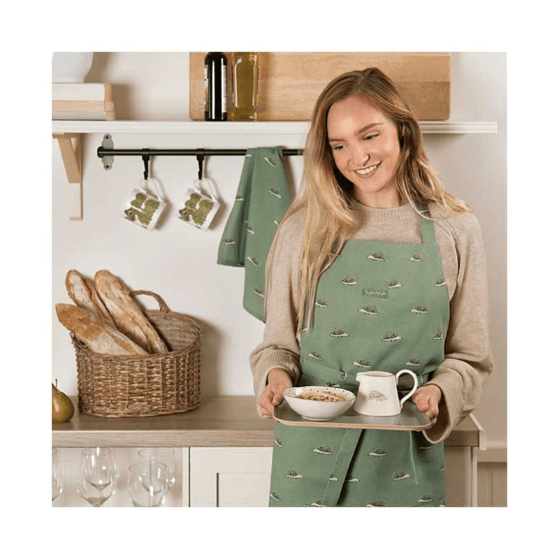 Hedgehogs Adult Apron, 72 x 90cm, Green
