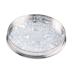 Image showing the Round embossed gallery tray, 11", Silver Plate product.