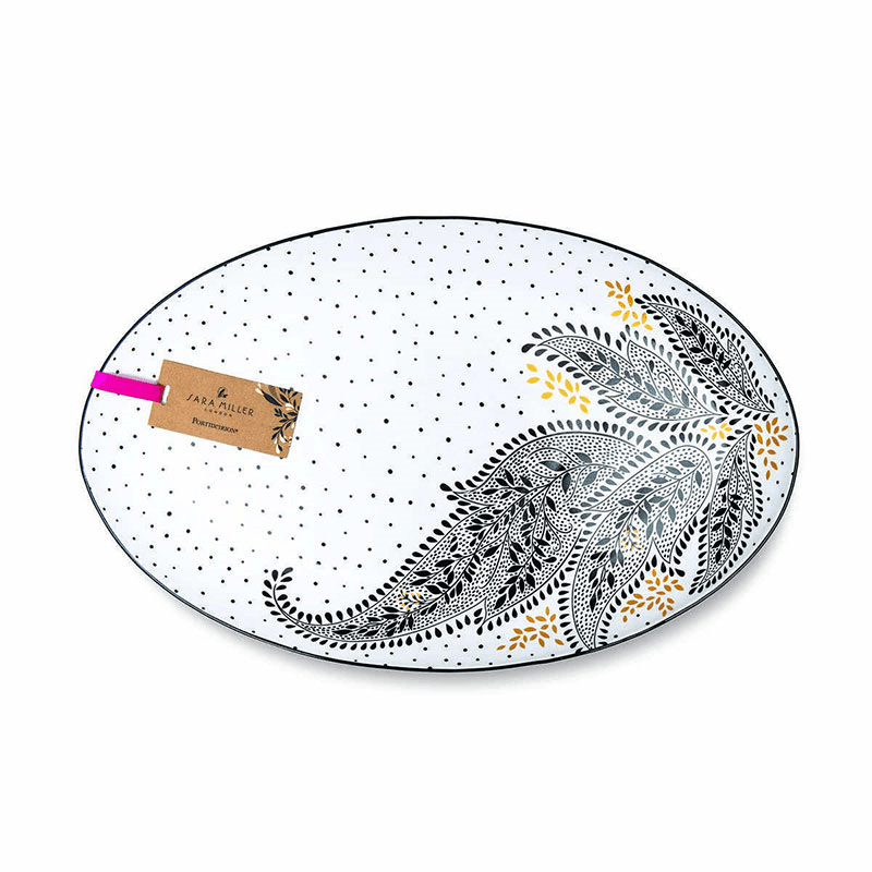 Artisanne Noir Serving Platter, L43.5 x W28cm, Monochrome