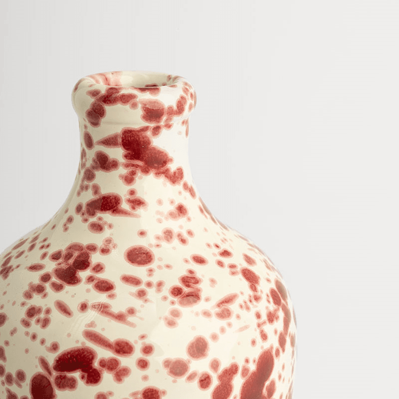 Splatter Ceramic Bottle, 750ml, Cranberry