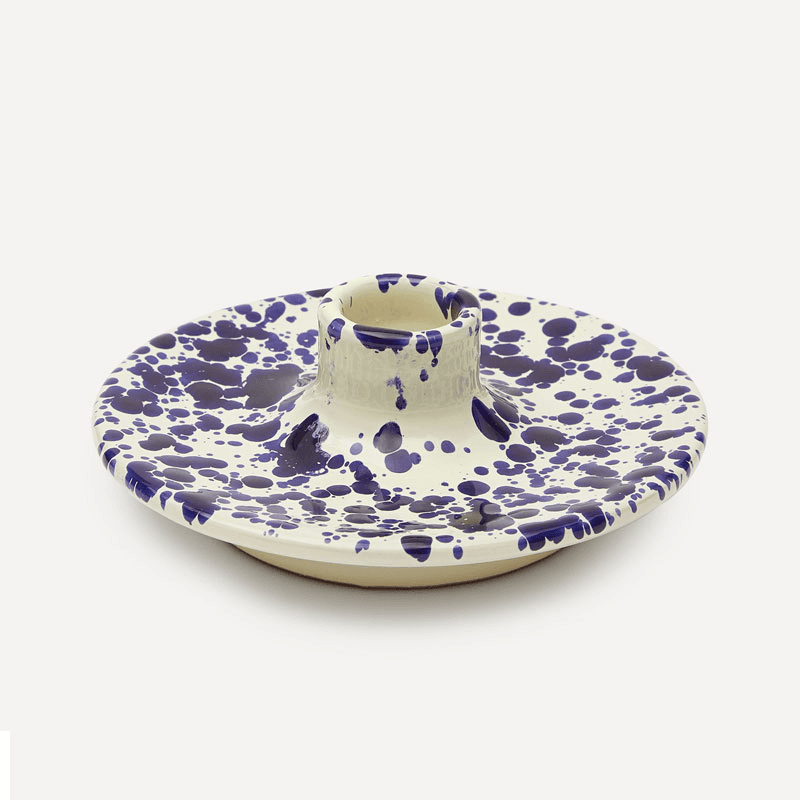 Splatter Candle Holder, Blueberry