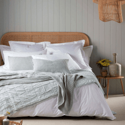 Image showing the Petworth Cotton Fitted Sheet, Double, White product.