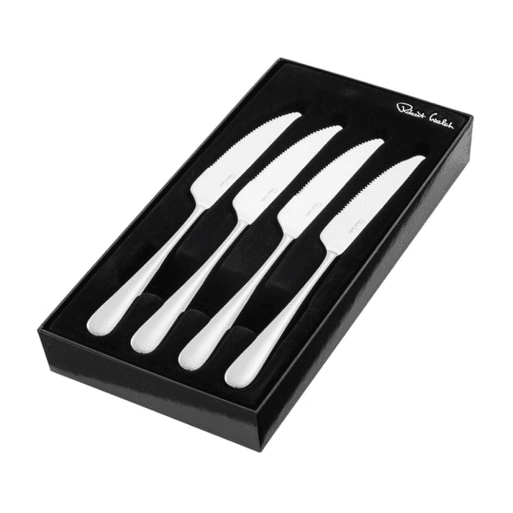 Kingham Bright Set of 4 serrated steak knives, stainless steel