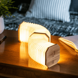 Image showing the Smart Accordion Lamp, Walnut product.