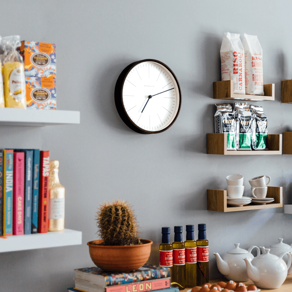 Mr Clarke Wall clock, Dia28cm, Dark Stain Finish