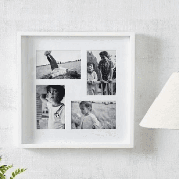 Photograph Frame, 4 Aperture, Fine Wood, White